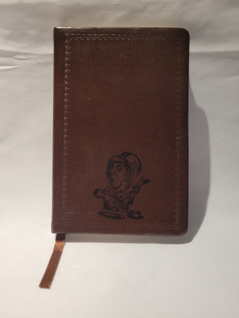 Vintage Style Leather Mad Hatter Journal Notebook - Alice in Wonderland Embossed